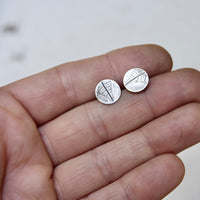 Leaf Impression Studs in Sterling Silver