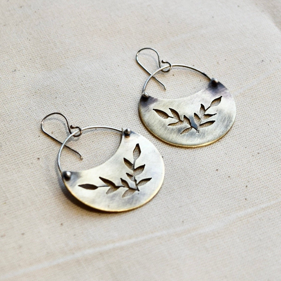 Sweetgrass Crescent: Brass or Sterling Silver