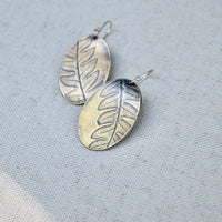 Fern Ovals : Brass or Sterling Silver