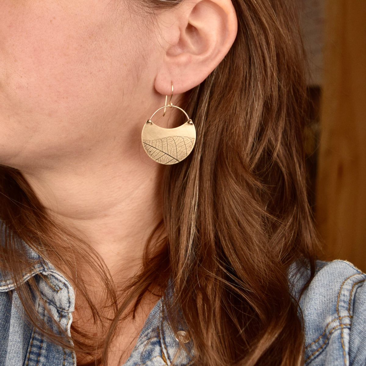 Turning Leaf Crescent Earrings