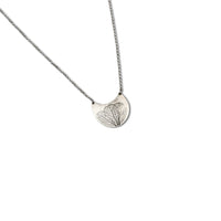 Pressed Hydrangea Crescent Necklace| Hydrangea Flower Impression Necklace| Botanical Impression Jewelry