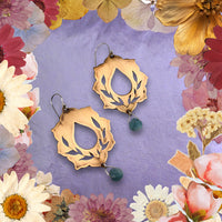 Ride With Me Earrings in Brass with Amazonite Drops
