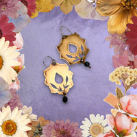 Ride With Me Earrings in Brass (Small) with Turquoise