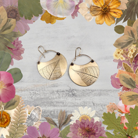 Turning Leaf Crescent Earrings