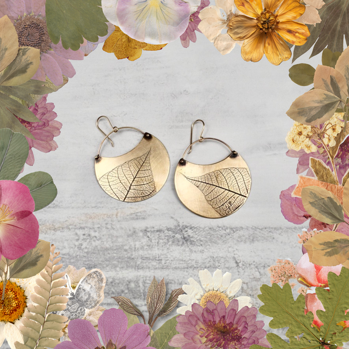 Turning Leaf Crescent Earrings